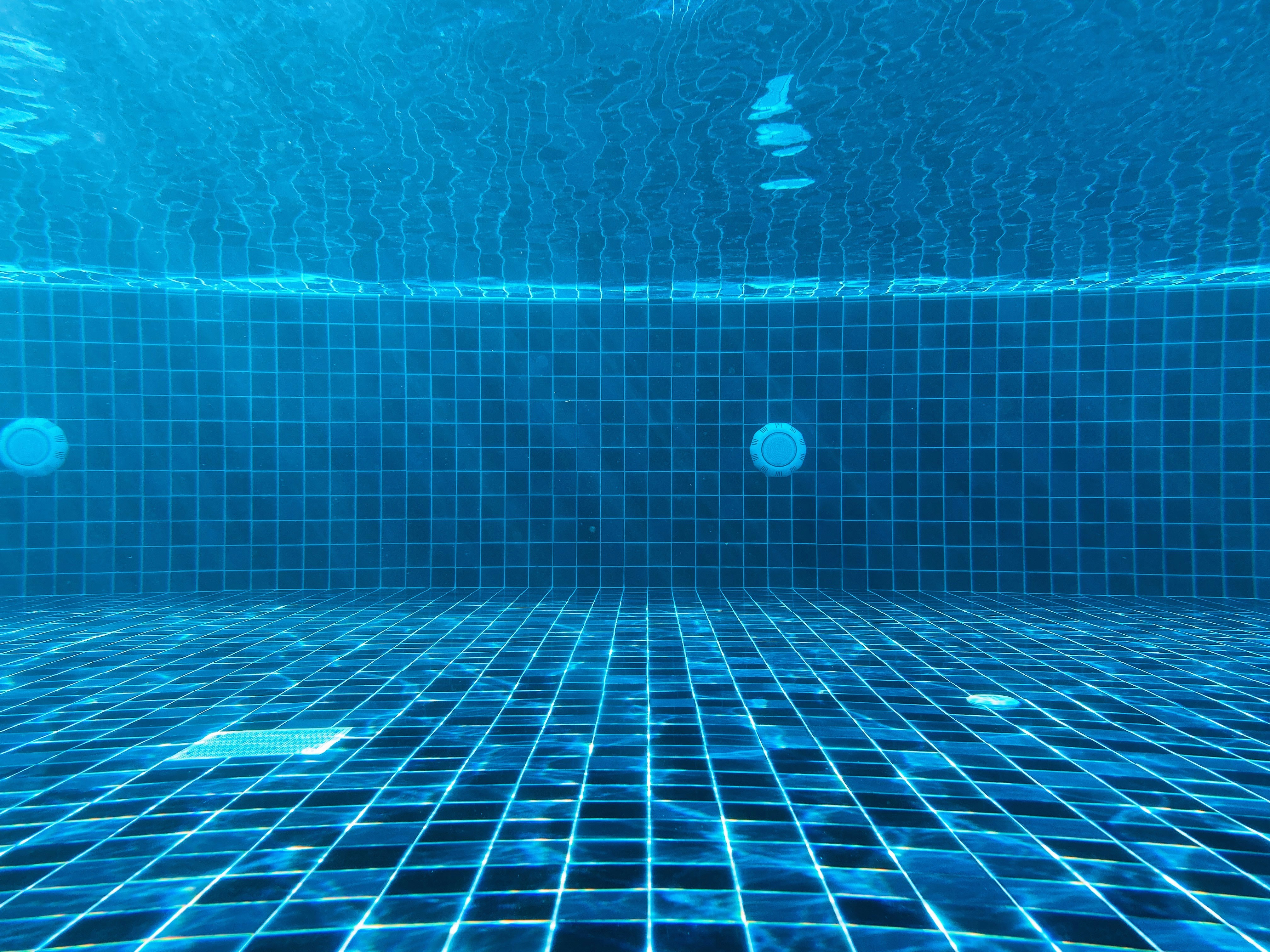 Blue pool waterline