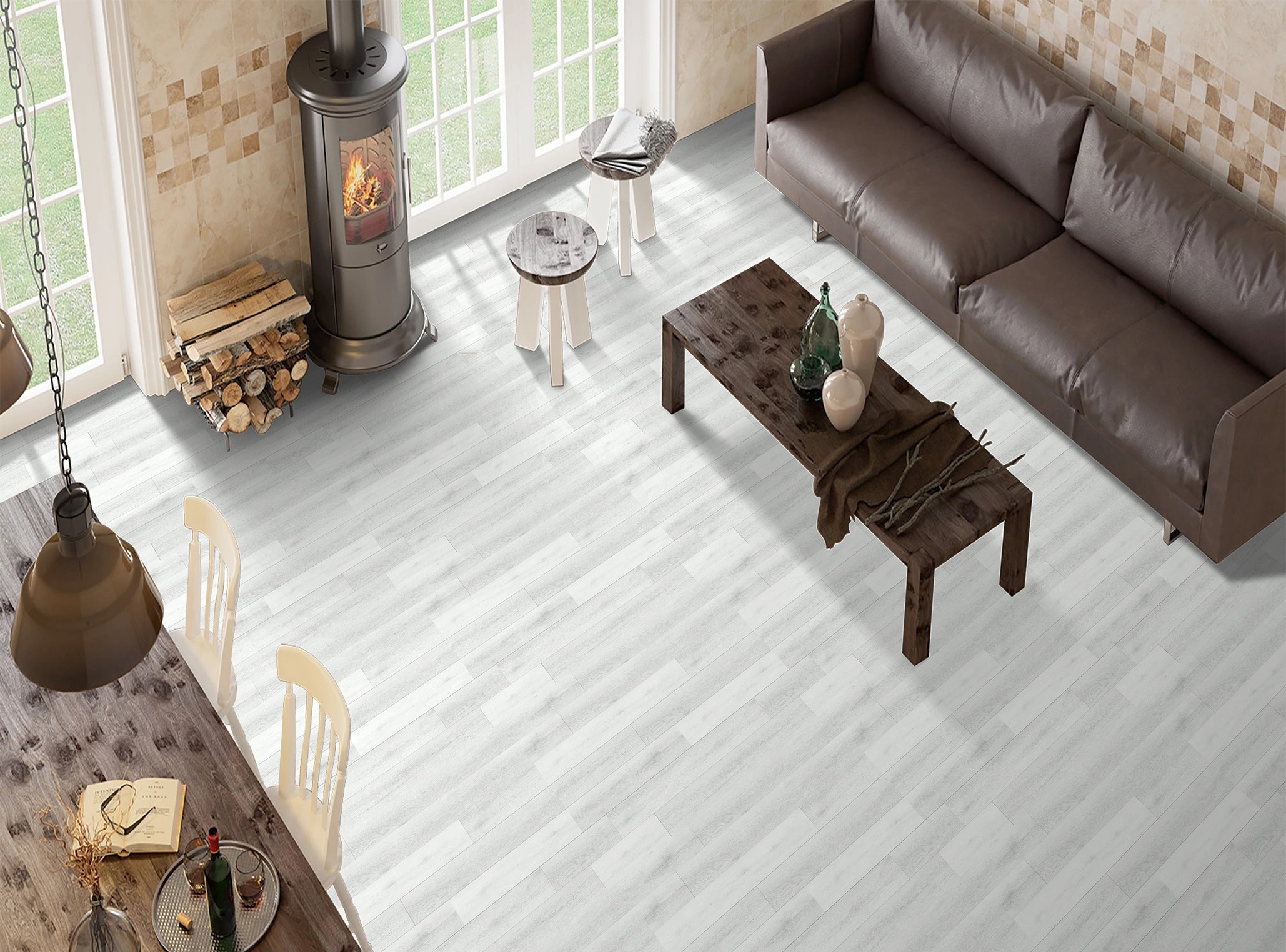 Oak Wood Grey SPC Vinyl Flooring - Image 2